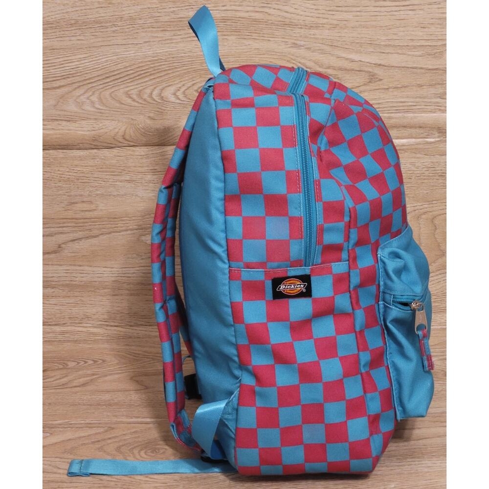 Dickies Laptop Backpack Spencers Exclusive  Blue Pink Checkered Skater Pre-owned - Picture 3 of 9